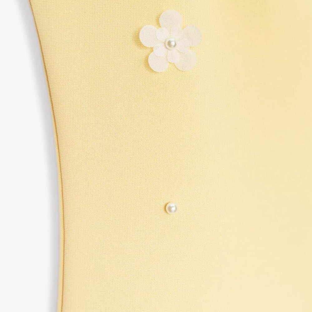 Zara midi dress, Zara floral dress, yellow midi dress, minimalist - Picture 5 of 6